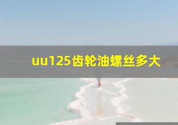 uu125齿轮油螺丝多大