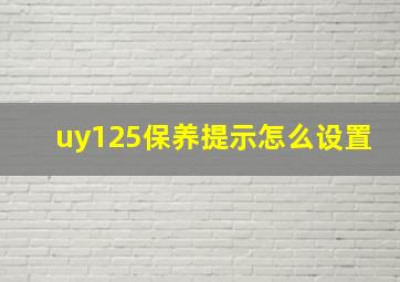 uy125保养提示怎么设置