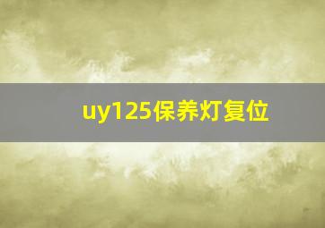 uy125保养灯复位