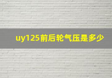 uy125前后轮气压是多少