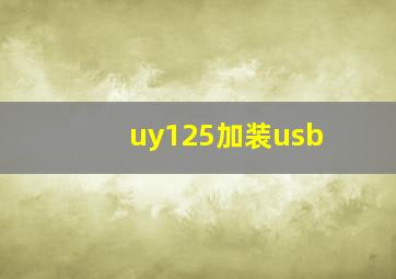 uy125加装usb