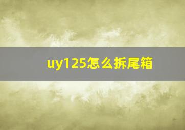 uy125怎么拆尾箱