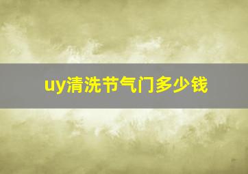 uy清洗节气门多少钱