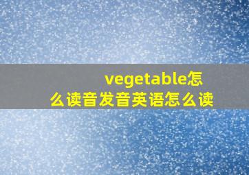 vegetable怎么读音发音英语怎么读