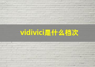 vidivici是什么档次