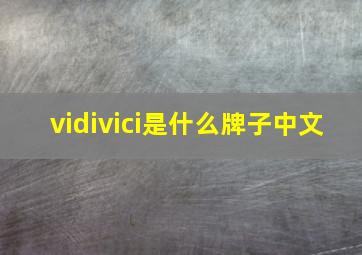 vidivici是什么牌子中文