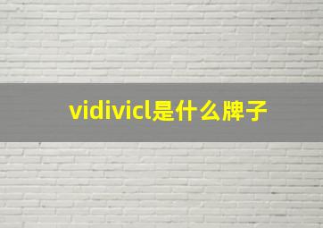 vidivicl是什么牌子