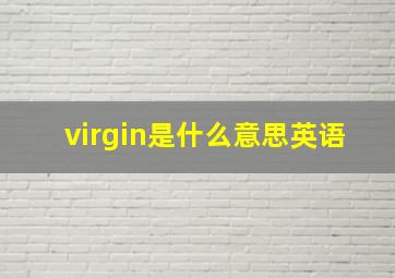 virgin是什么意思英语