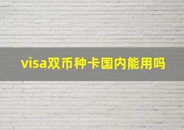 visa双币种卡国内能用吗