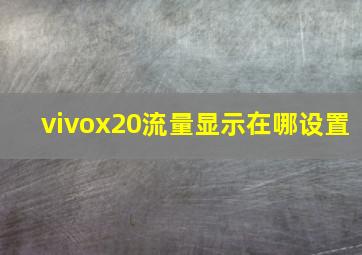 vivox20流量显示在哪设置