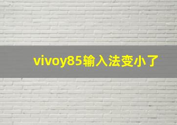 vivoy85输入法变小了