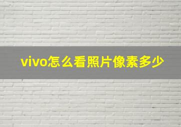 vivo怎么看照片像素多少