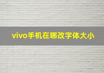 vivo手机在哪改字体大小