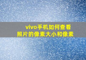 vivo手机如何查看照片的像素大小和像素