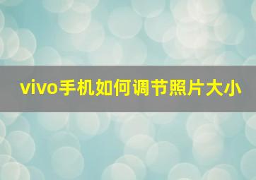 vivo手机如何调节照片大小