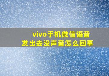 vivo手机微信语音发出去没声音怎么回事