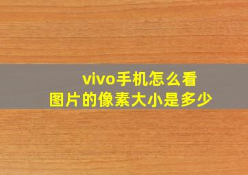 vivo手机怎么看图片的像素大小是多少