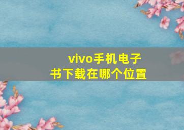 vivo手机电子书下载在哪个位置