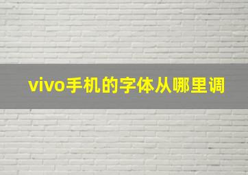 vivo手机的字体从哪里调