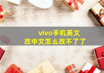 vivo手机英文改中文怎么改不了了