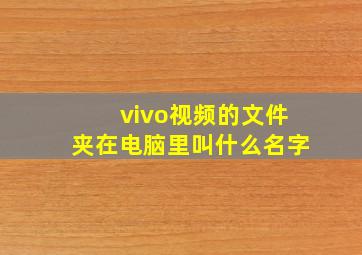 vivo视频的文件夹在电脑里叫什么名字