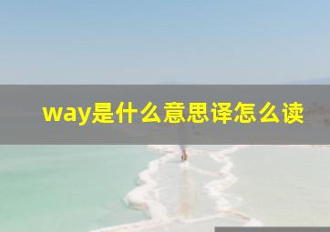 way是什么意思译怎么读