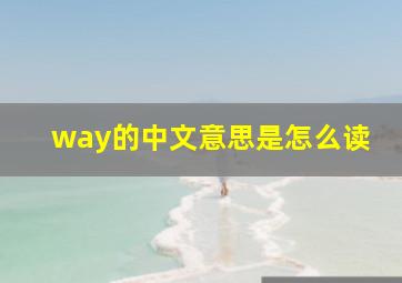 way的中文意思是怎么读