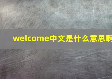 welcome中文是什么意思啊