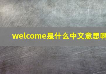 welcome是什么中文意思啊