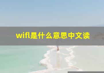 wifl是什么意思中文读