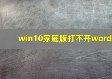 win10家庭版打不开word