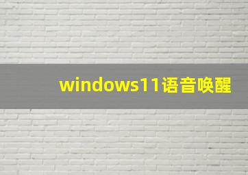 windows11语音唤醒