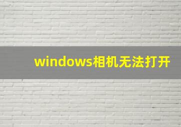 windows相机无法打开