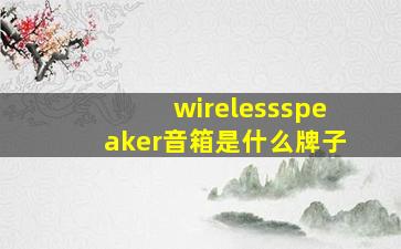 wirelessspeaker音箱是什么牌子