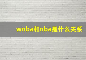 wnba和nba是什么关系