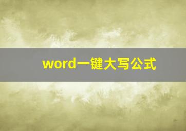 word一键大写公式