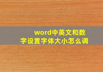 word中英文和数字设置字体大小怎么调