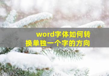 word字体如何转换单独一个字的方向