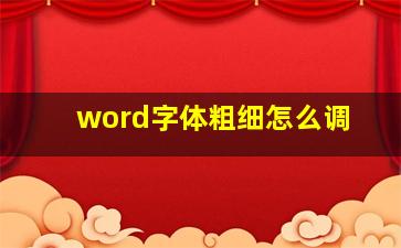 word字体粗细怎么调