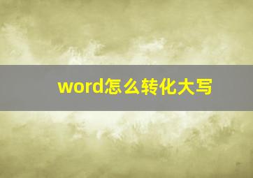 word怎么转化大写