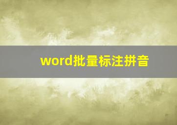 word批量标注拼音