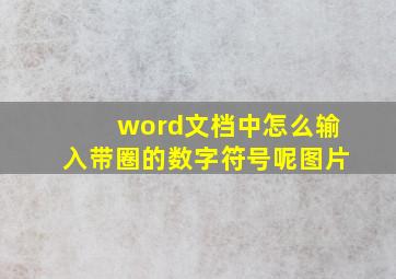 word文档中怎么输入带圈的数字符号呢图片