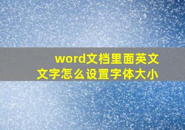 word文档里面英文文字怎么设置字体大小