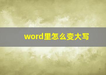 word里怎么变大写