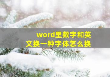 word里数字和英文换一种字体怎么换