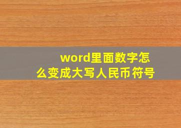 word里面数字怎么变成大写人民币符号