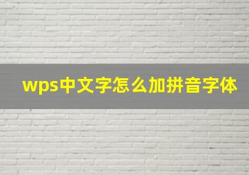 wps中文字怎么加拼音字体