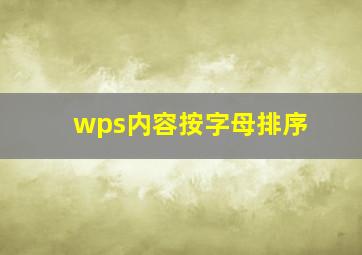 wps内容按字母排序