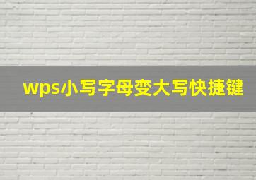 wps小写字母变大写快捷键