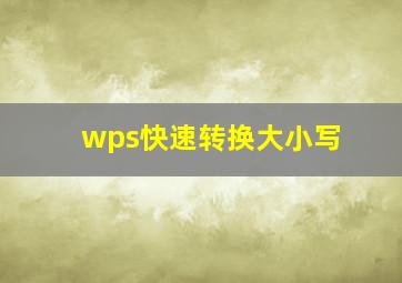 wps快速转换大小写